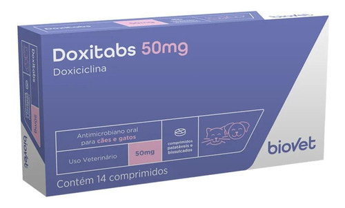 Antimicrobiano Doxitabs 50mg Biovet 14 Comprimidos