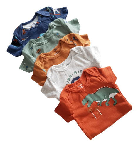 Pack De Bodys Carters Manga Corta Bebe Dinosaurio 9 M 