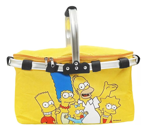 Canasta De Picnic Térmica Plegable Hielera Los Simpsons