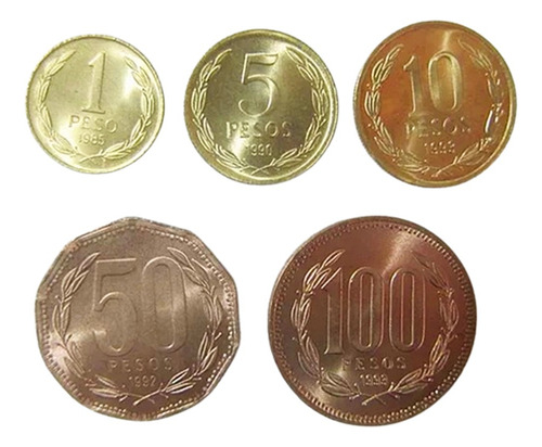Set Monedas 100 50 10 Pesos Chile 1990's Unc Nuevas