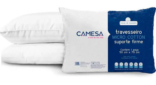 Travesseiro Micro Cotton Plus Camesa Suporte Firme 50x70cm