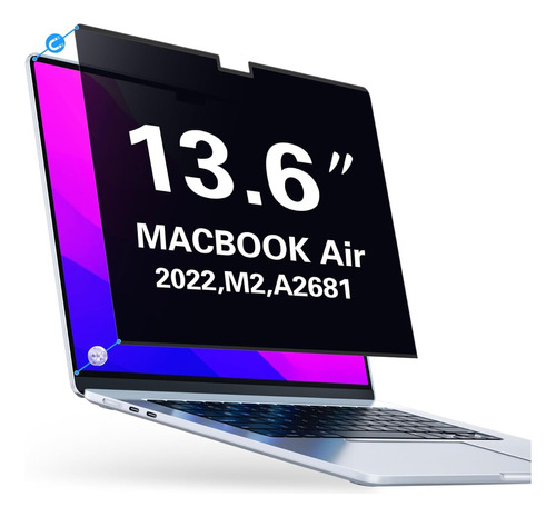 Macbook Air 13,6 M2 (a2681) Lámina Privacidad Anti Espía 