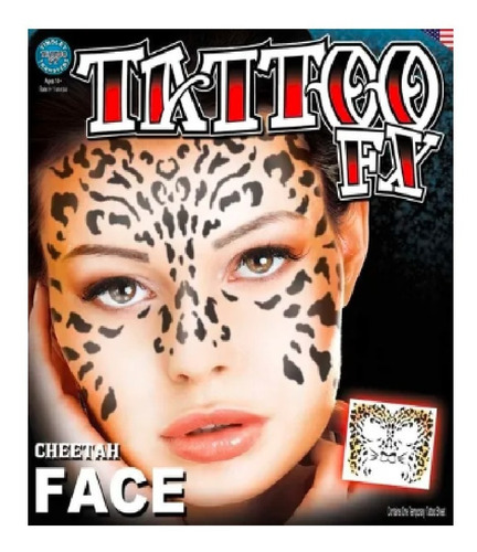 Tatuaje Leopardo Chita Temporal Rostro Disfraz Halloween
