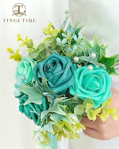 Tinge Time Ramos De Boda De Flores Artificiales De 7 Pulgada