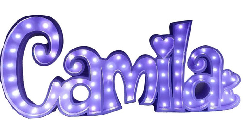 Imagen 7 de 9 de Nombres Luminosos 4 Letras Pintado 20 Cm Polyfan Luces