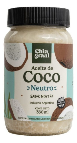 Aceite De Coco Neutro  Chia Graal 360 Ml