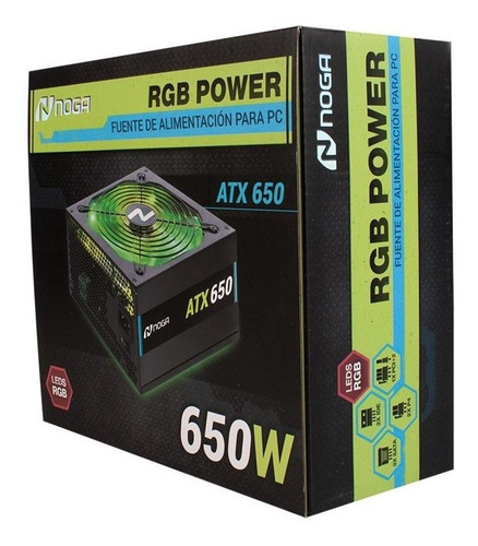 Noga RGB Power ATX-650 RGB 650 W - Negro - 220V - 240V