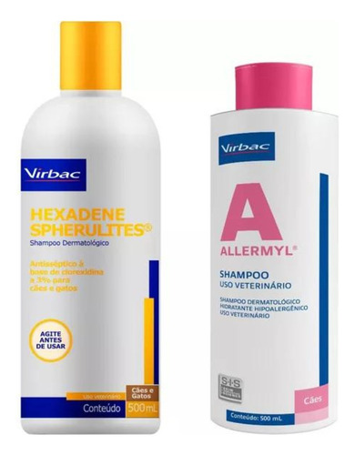 Kit Shampoo Allermyl Glyco 500ml + Hexadene 500ml - Virbac