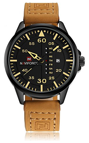 Reloj Para Hombre Calendario Correa Cuero Impermeable Negoci