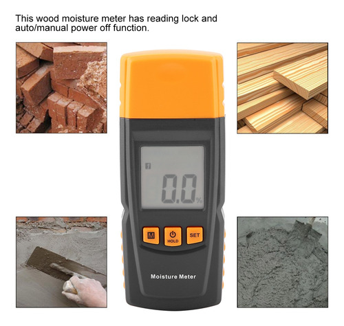 Medidor De Umidade De Madeira Gm605 Display Lcd Portátil Dig