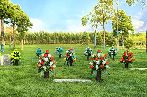 Jarrones Para Cementerio Con Estacas Y Espuma Porta Flores