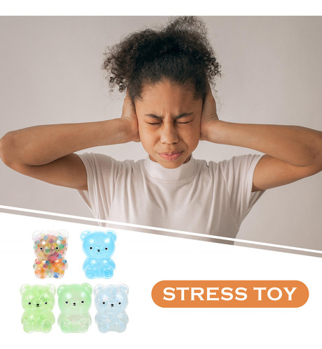 Juguete De Descompresión Elástica Squeeze Bear Toy, 5 Unidad