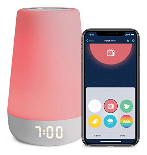 Hatch Rest+ Baby Sound Machine, Night Light, Time-to-rise Pl