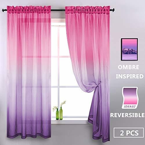 Cortinas Ombre De Gradiente Tematico Aurora Cielo Dos Corti