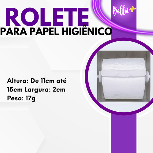 Suporte Rolete Porta Papel Higiênico Kit Com 2 Unidades