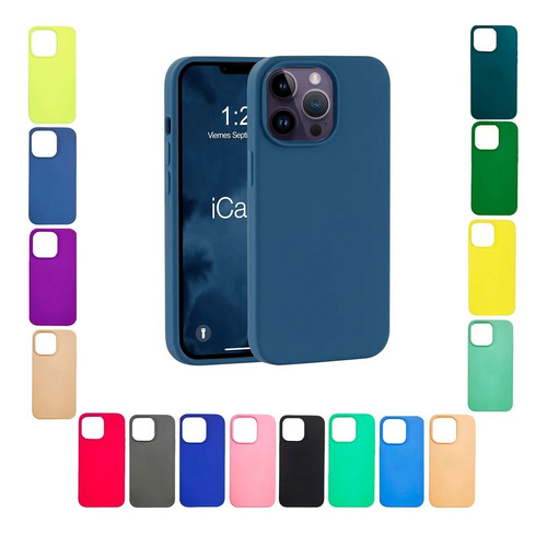 Funda Case De Silicona Engomado Para iPhone 14 Pro Febo