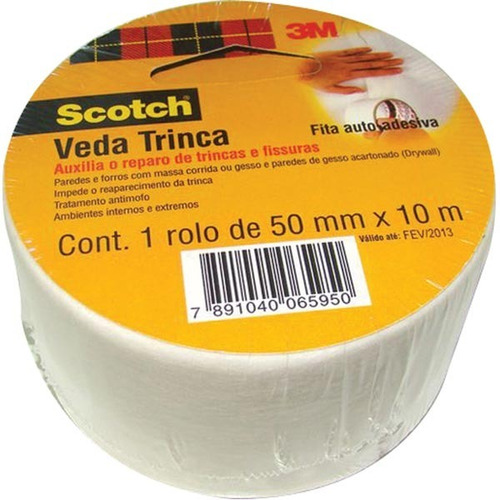 Fita Veda Trinca Scotch 3m Rolo 50mm X 10 Metros