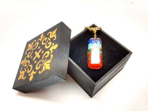 Colar 7 Chakras Orgonite Pedras Coloridas,natureza,c\caixa