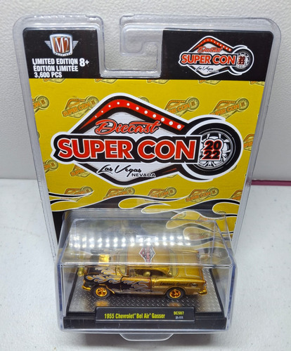 M2 Machines 1955 Chevrolet Belair Gasser Super Con Las Vegas Dorado Oscuro (Usado)