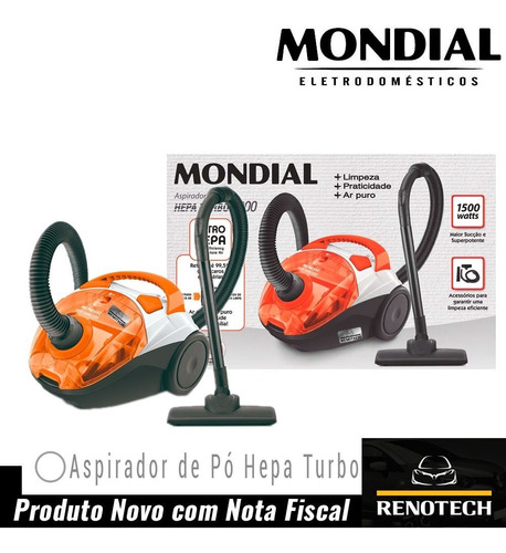 Aspirador De Po Mondial Hepa Turbo 2000 Ap-15 1l Orange 110v