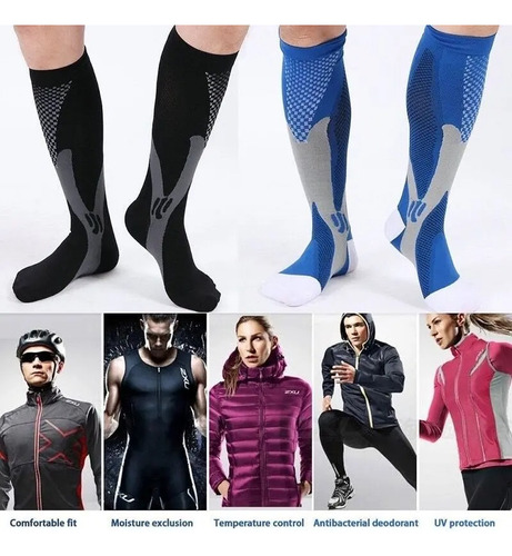 2 Pares De Calcetines De Compresión Para Hombre Y Mujer Medi