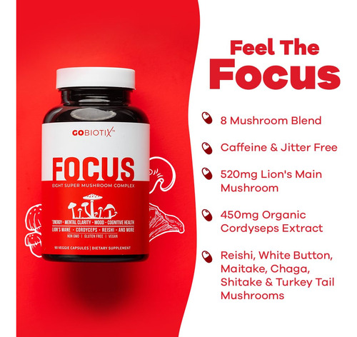 Gobiotix Focus Lions Mane Suplemento 90 Cápsulas