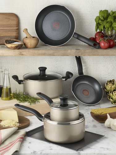 Bateria De Cocina T-fal Antiadherente 16 Piezas Culinaire Color Beige