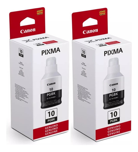 2 Tintas Canon Gi-10 Negra Original G5010 G6010 Gm2010 C/env