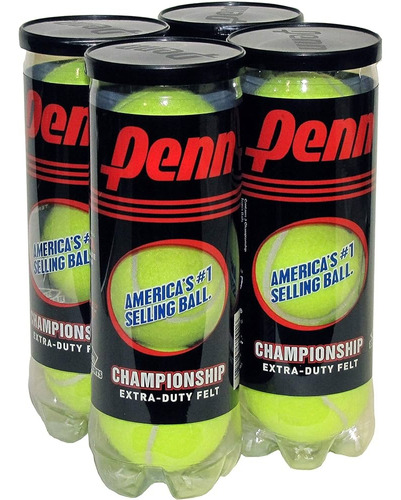 Pack 12 Pelotas Tenis Penn® Championship (4 Tarros)