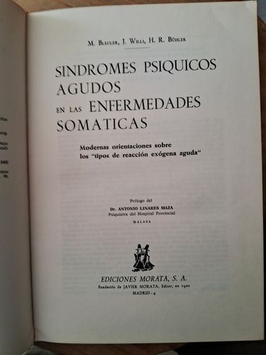 Síndromes Psíquicos Agudos En Las Enfermedades Somáticas (Usado)