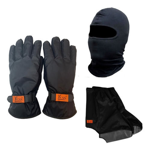 Kit Luva Resistente Polaina Balaclava Roupa Motoqueiro Moto 