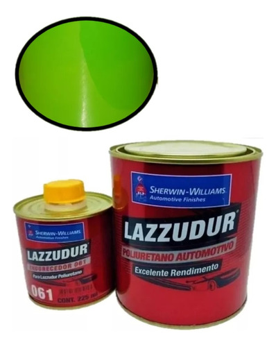 Tinta Automotiva Pu Verde Limão Kit C\ 0,9 Litros Lazzuril