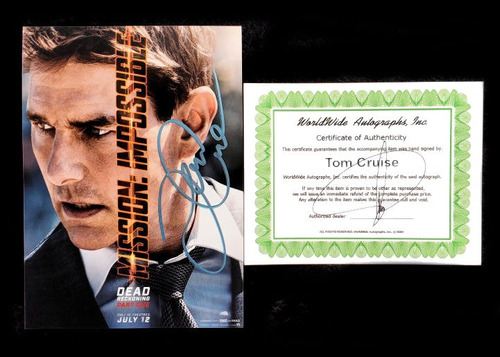 Tom Cruise Misión Imposible Dead Reckoning Firma En Foto 5x7