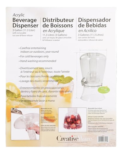 Dispensador De Bebidas Creativeware Con Cilindro De Hielo E