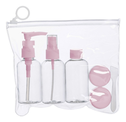 Kit Viagem 6 Peças Frascos (shamp/perf/cond/creme Ou Outros) Cor Rosa