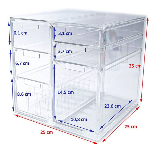 Organizador Gaveteiro Acrílico Make Cube