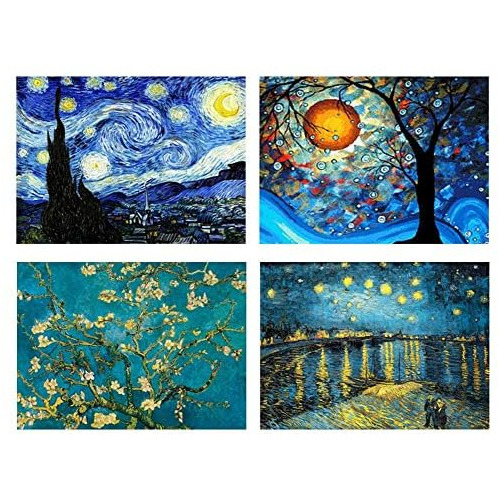 4 Paquetes 5d Diy Diamond Painting Set Full Drill Diamo...