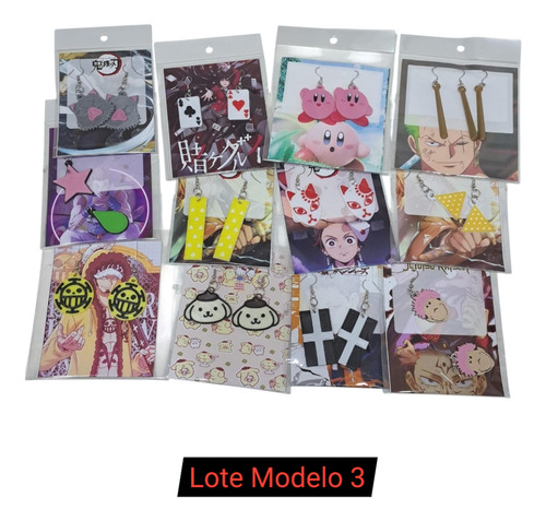 Pack Aros Anime Manga Aritos X12 Pares Lote Surtidos Modelo3