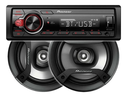 Estereo Pioneer Mvh 215bt Y Parlante Combo Pioneer 6 Pulgas