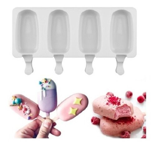 Molde Para Paleta En Silicona Mini Con 4 Espacios
