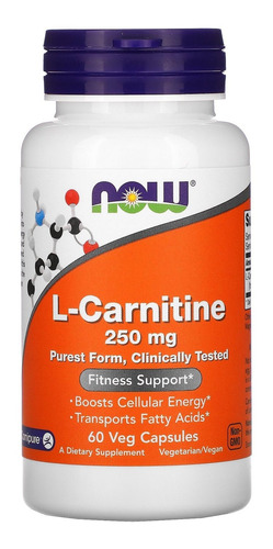 L-carnitina 250mg 60cps - Now Foods Queima De Gordura