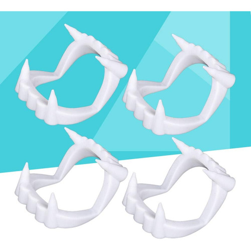 Conjunto De 4 Dentaduras De Vampiro Para Festa De Halloween
