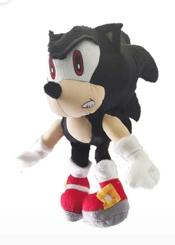 Sonic Preto Boneco Pelúcia 30 Cm Grande Sega