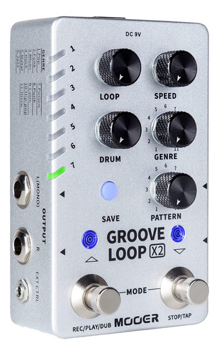 Looper Para Guitarra Estéreo Mooer Groove Loop X2 Con 14 Ran