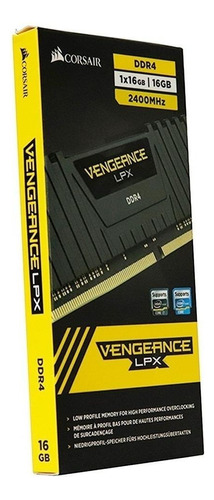 Memória RAM Vengeance LPX color black  16GB 1 Corsair CMK16GX4M1A2400C16