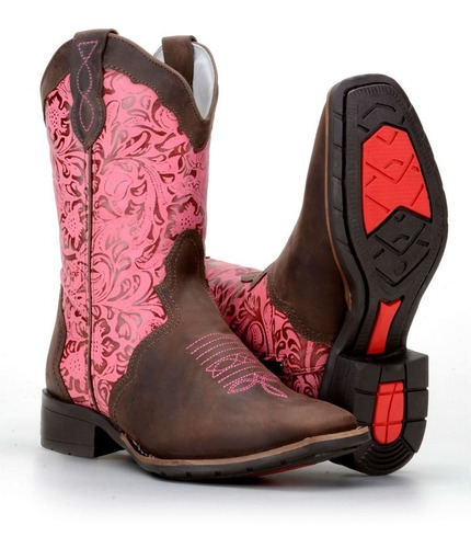 Bota Feminina Country Texana Couro Legitimo 4country