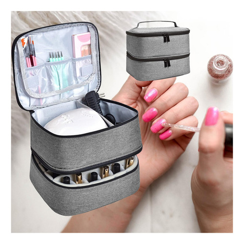 Bolsa De Almacenamiento De Esmalte De Uñas De Doble Capa