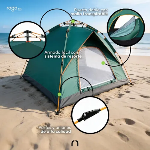 Tenda Da Campeggio Leggera Per 2 Persone, Facile Montaggio, Impermeabile 3000mm, Verde