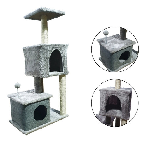 Rascador Para Gatos: Torre 112cm, Casita, Arbol, Terciopelo