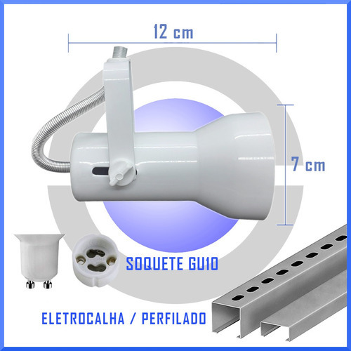 Spot P/ Lampada Ar70 P/ Perfilado Soquete Bocal Gu10  3 Unid Cor Cinza-claro Voltagem 110v/220v